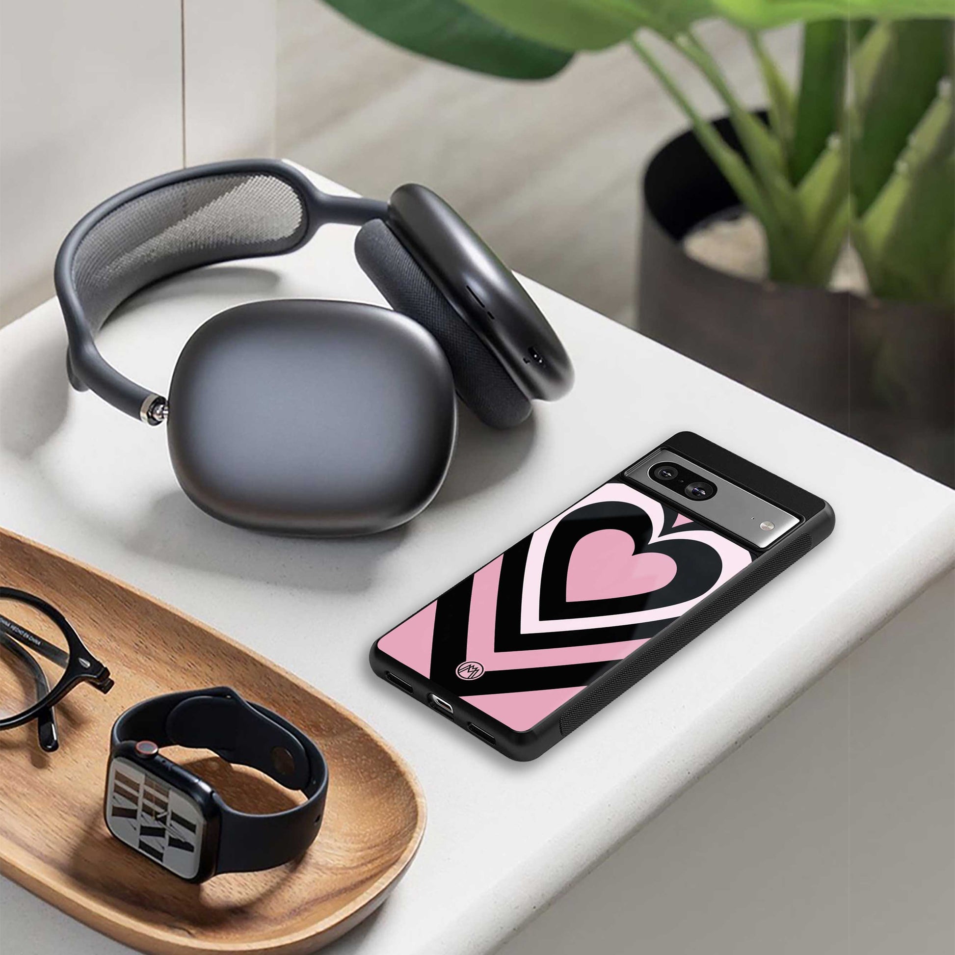 y2k retro pink hearts back phone cover | glass case for samsung galaxy s24 ultra
