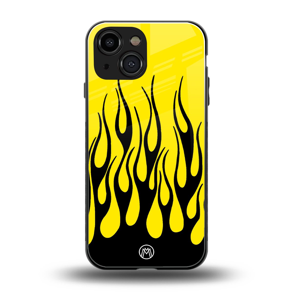 y2k black flames back phone cover | glass case for iphone 13 mini