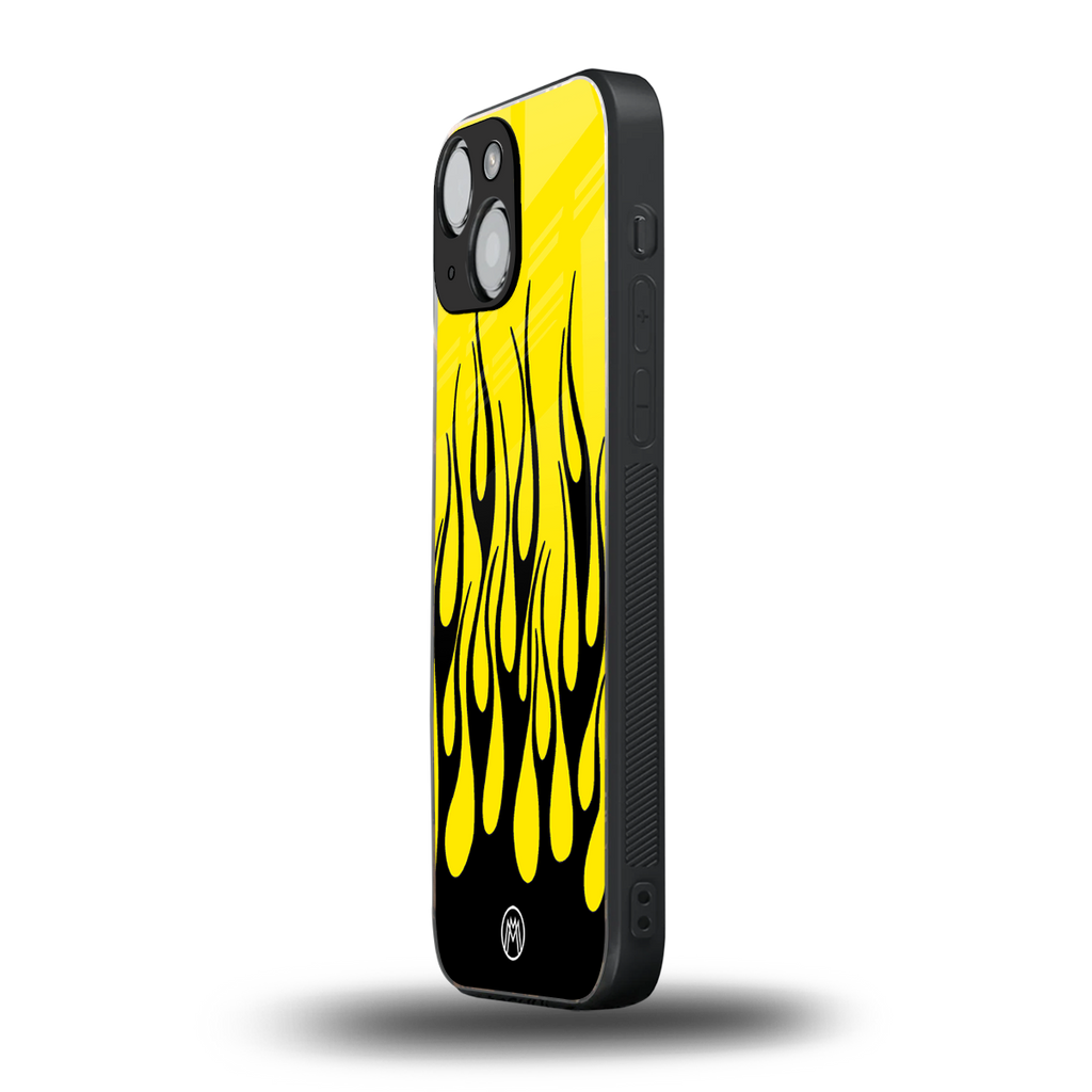 y2k black flames back phone cover | glass case for iphone 13 mini