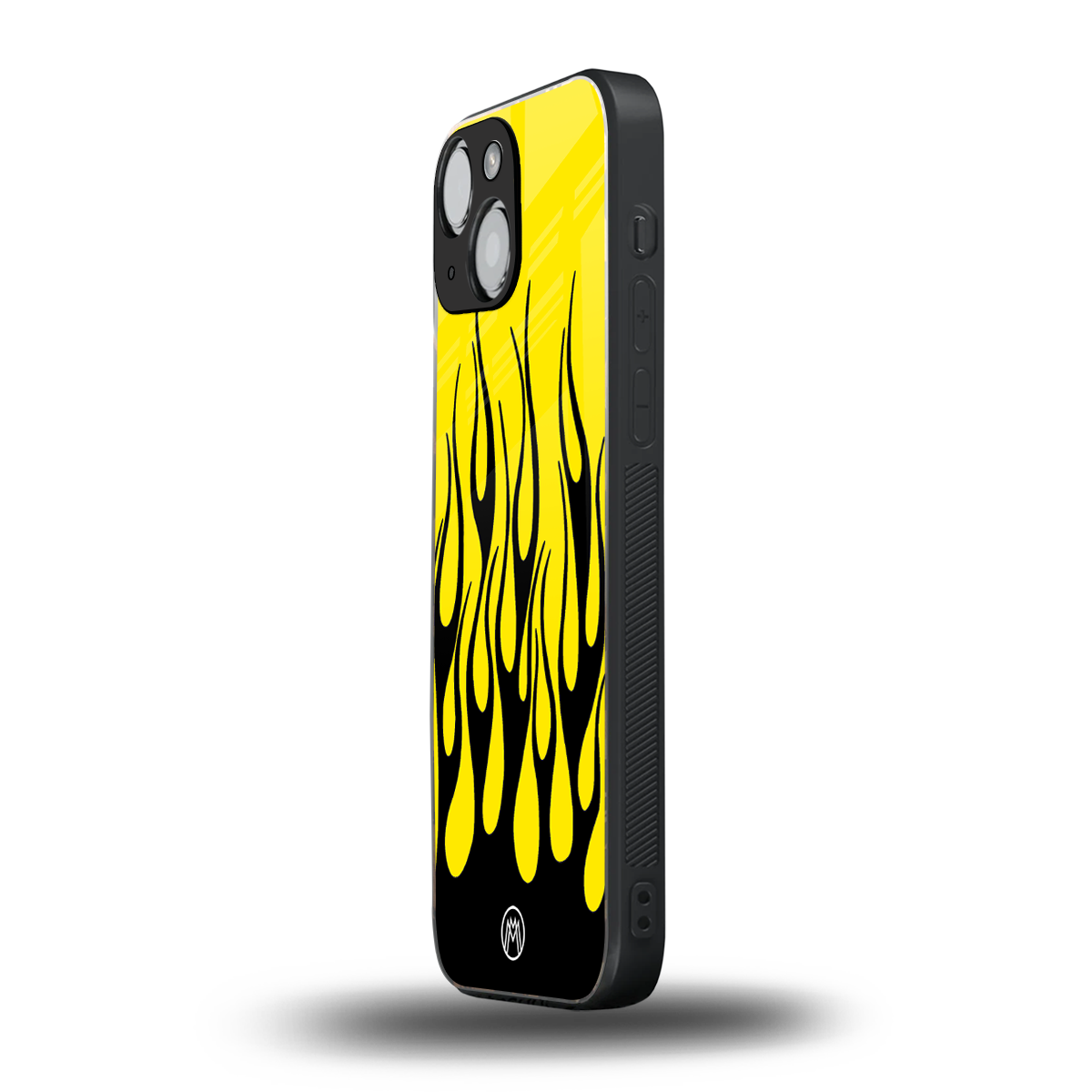 y2k black flames back phone cover | glass case for iphone 13 mini