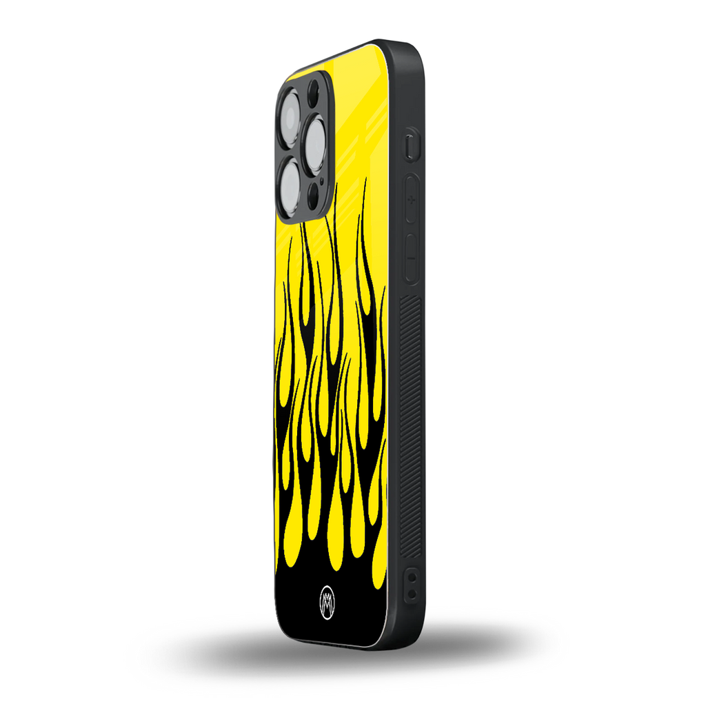 y2k black flames back phone cover | glass case for iphone 13 pro max