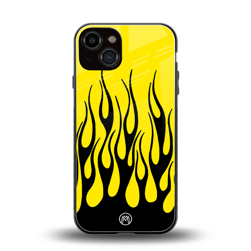 y2k black flames back phone cover | glass case for iphone 13