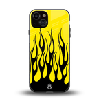 y2k black flames back phone cover | glass case for iphone 13