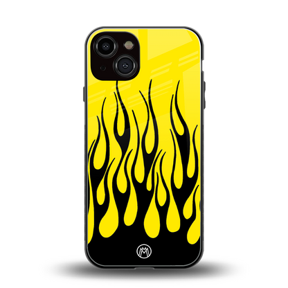 y2k black flames back phone cover | glass case for iphone 13