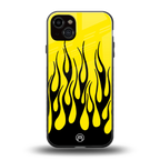 y2k black flames back phone cover | glass case for iphone 15 plus