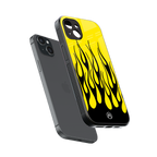 y2k black flames back phone cover | glass case for iphone 15 plus