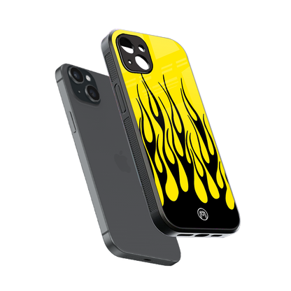 y2k black flames back phone cover | glass case for iphone 14 plus