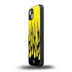y2k black flames back phone cover | glass case for iphone 15 plus