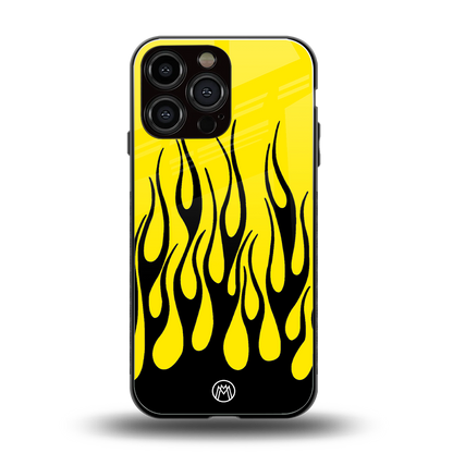 y2k black flames back phone cover | glass case for iphone 14 pro max