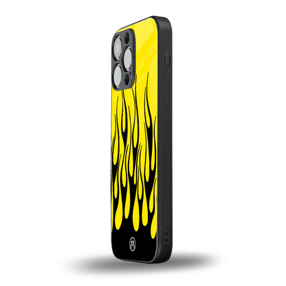 y2k black flames back phone cover | glass case for iphone 14 pro max