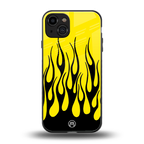 y2k black flames back phone cover | glass case for iphone 15
