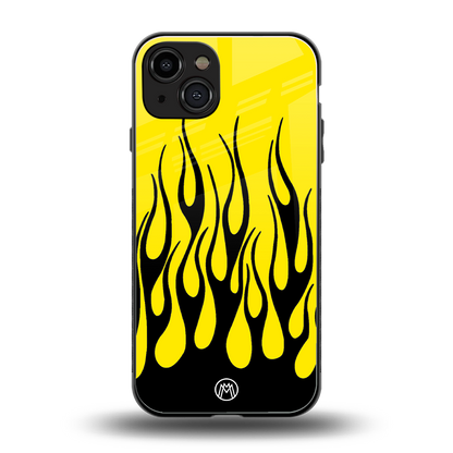 y2k black flames back phone cover | glass case for iphone 15