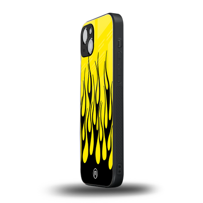 y2k black flames back phone cover | glass case for iphone 15