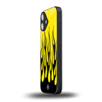 y2k black flames back phone cover | glass case for iphone 16 plus