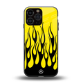 y2k black flames back phone cover | glass case for iphone 16 pro max