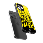 y2k black flames back phone cover | glass case for iphone 16 pro max