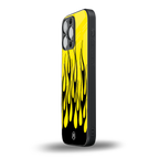 y2k black flames back phone cover | glass case for iphone 16 pro max
