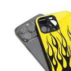 y2k black flames back phone cover | glass case for iphone 13 pro