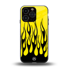 y2k black flames back phone cover | glass case for iphone 16 pro