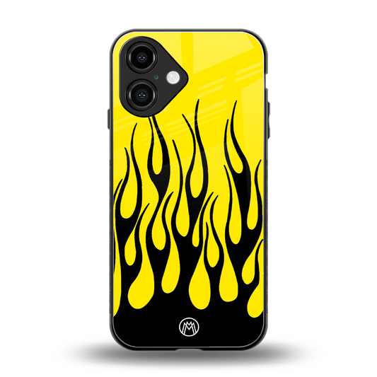 y2k black flames back phone cover | glass case for iphone 16