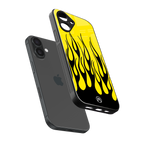 y2k black flames back phone cover | glass case for iphone 16
