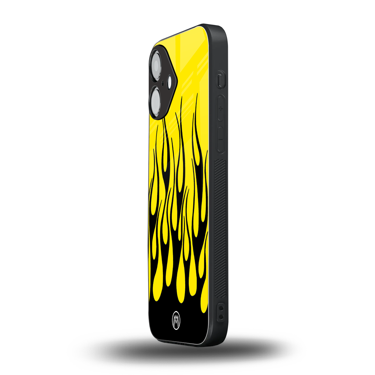 y2k black flames back phone cover | glass case for iphone 16