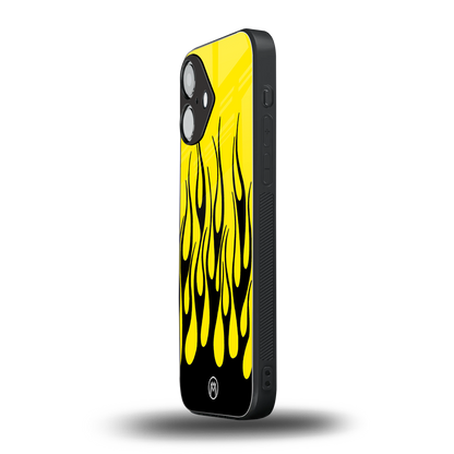 y2k black flames back phone cover | glass case for iphone 16