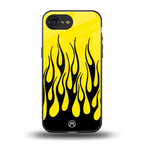 y2k black flames back phone cover | glass case for iphone 16e