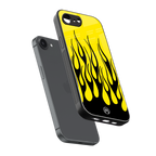 y2k black flames back phone cover | glass case for iphone 16e