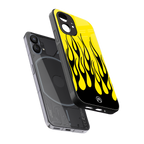 y2k black flames back phone cover | glass case for nothing phone 1