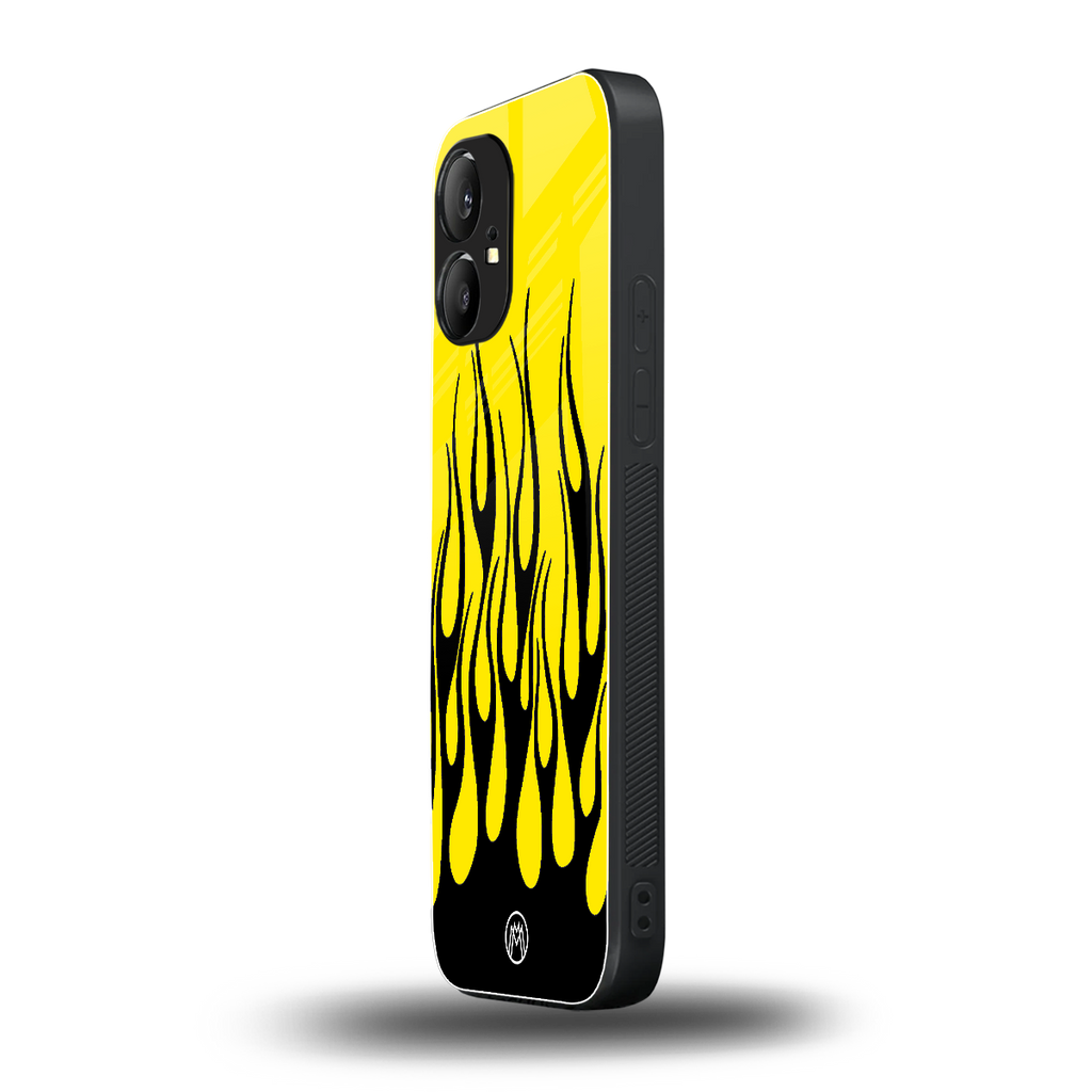 y2k black flames back phone cover | glass case for nothing phone 1