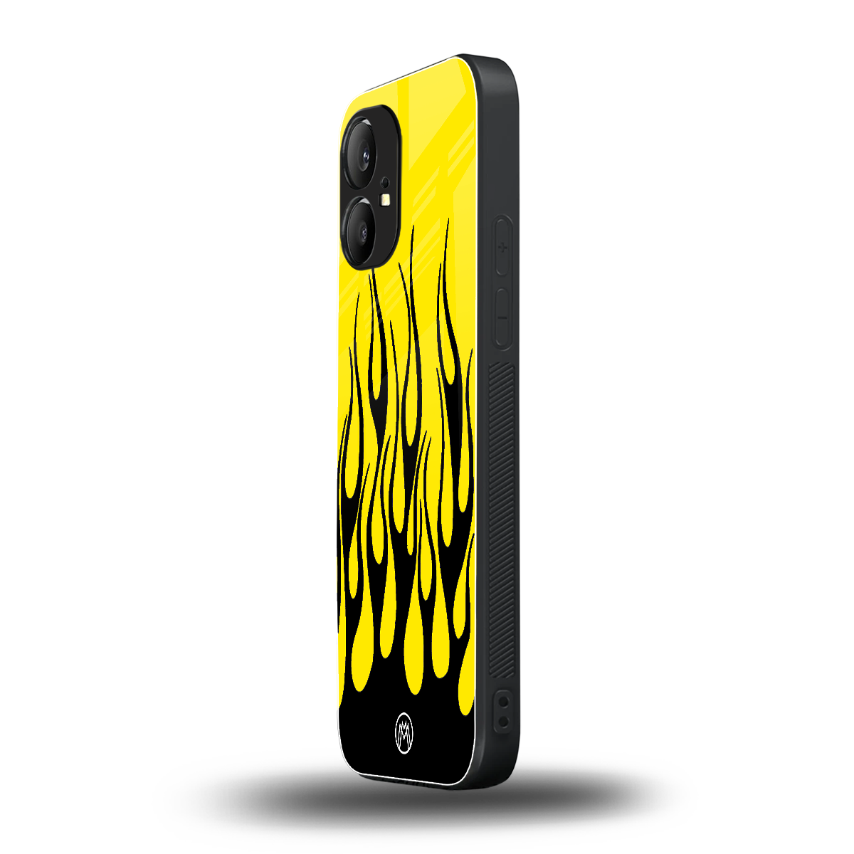 y2k black flames back phone cover | glass case for nothing phone 1