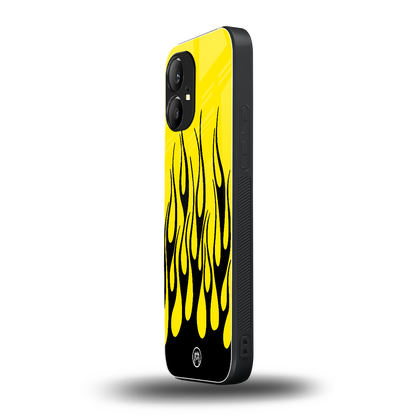 y2k black flames back phone cover | glass case for nothing phone 1
