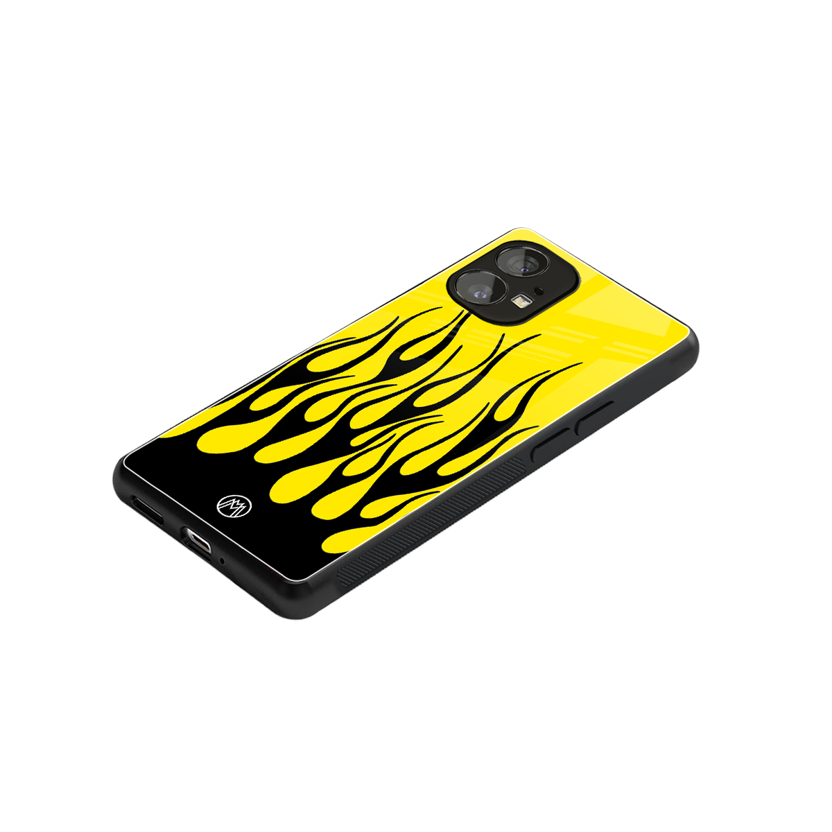 y2k black flames back phone cover | glass case for nothing phone 1