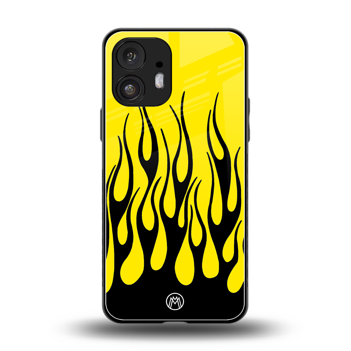 y2k black flames back phone cover | glass case for nothing phone 2