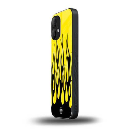 y2k black flames back phone cover | glass case for nothing phone 2