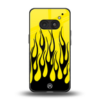 y2k black flames back phone cover | glass case for nothing phone 2a