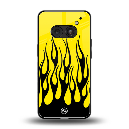 y2k black flames back phone cover | glass case for nothing phone 2a