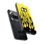 y2k black flames back phone cover | glass case for nothing phone 2a