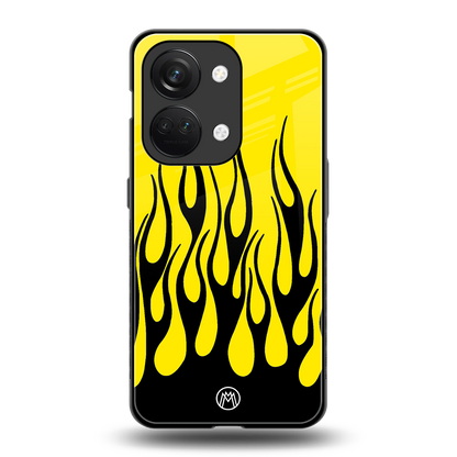 y2k black flames back phone cover | glass case for oneplus nord 3