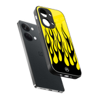 y2k black flames back phone cover | glass case for oneplus nord 3