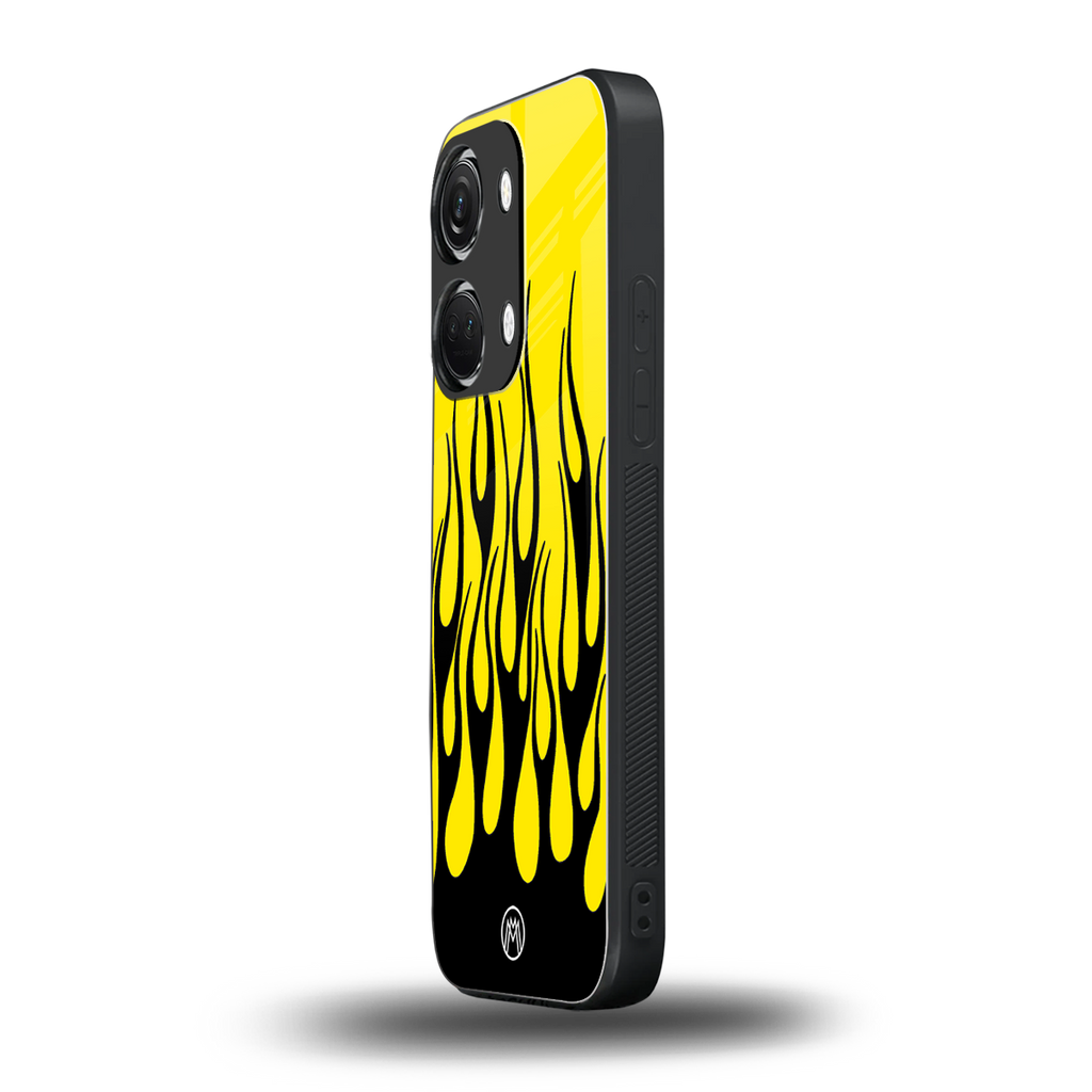 y2k black flames back phone cover | glass case for oneplus nord 3