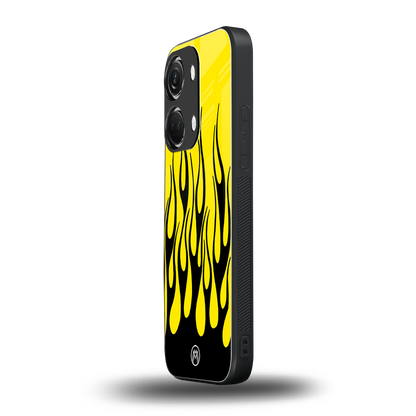 y2k black flames back phone cover | glass case for oneplus nord 3