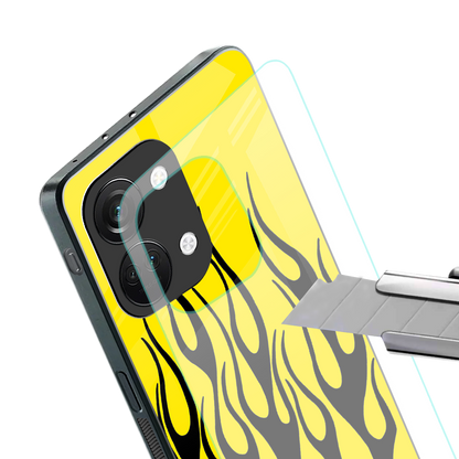 y2k black flames back phone cover | glass case for oneplus nord 3
