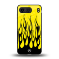 y2k black flames back phone cover | glass case for oneplus nord 4