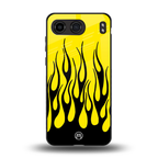 y2k black flames back phone cover | glass case for oneplus nord 4