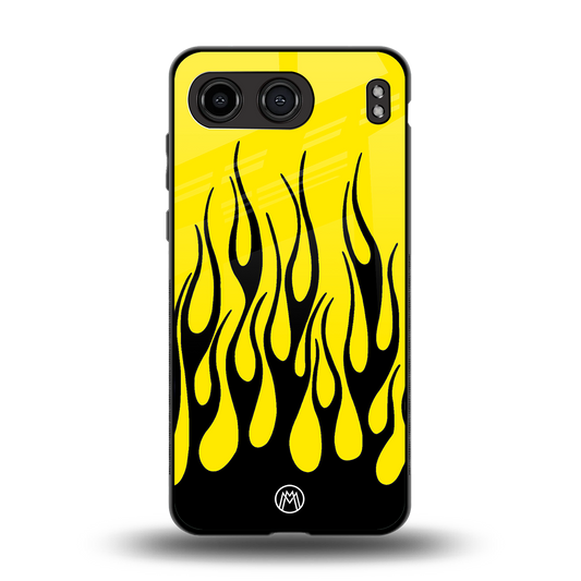 y2k black flames back phone cover | glass case for oneplus nord 4