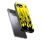 y2k black flames back phone cover | glass case for oneplus nord 4
