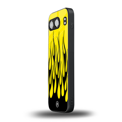 y2k black flames back phone cover | glass case for oneplus nord 4