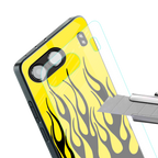 y2k black flames back phone cover | glass case for oneplus nord 4